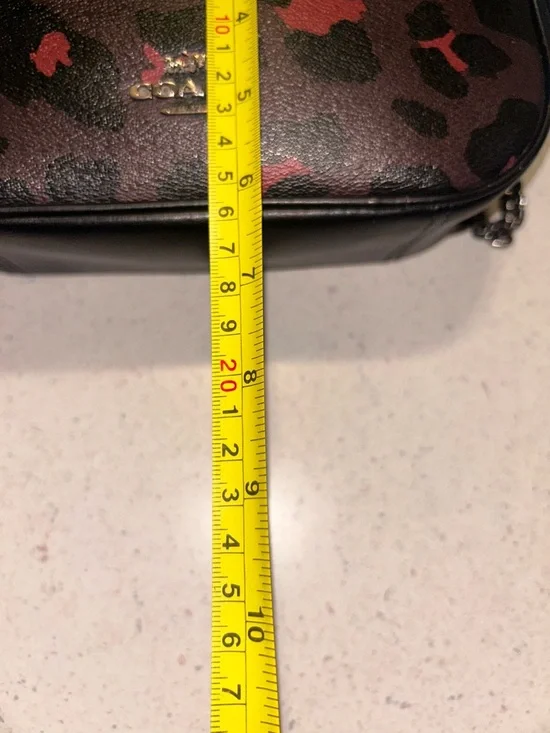 Coach Isla Leopard Print Crossbody in Brown, Black and Red - Picture 8 of 14